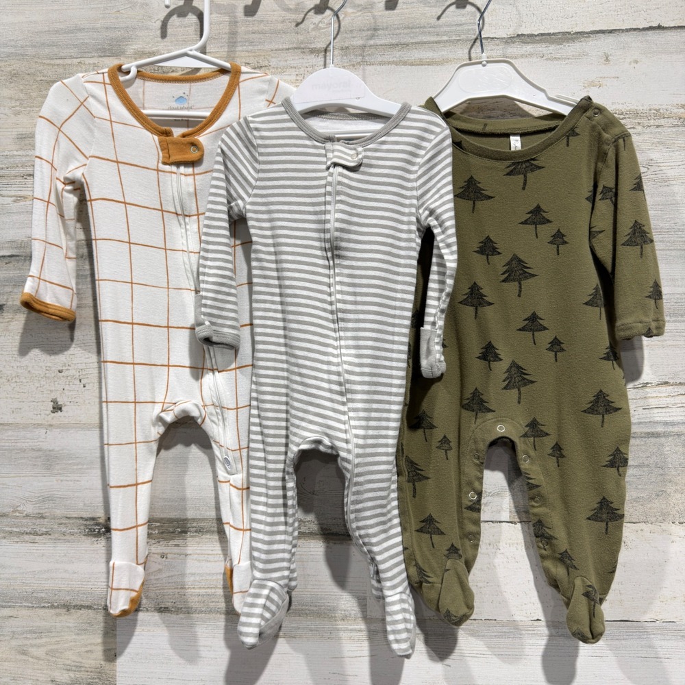 Rylee + Cru Cloud Island Footed Pajamas Sleep Play Boys 0-6M Woodland Flawed*